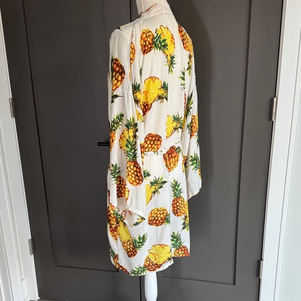 Diamond Stiletto Pineapple Print Kimono Robe Sz L - Picture 3 of 6